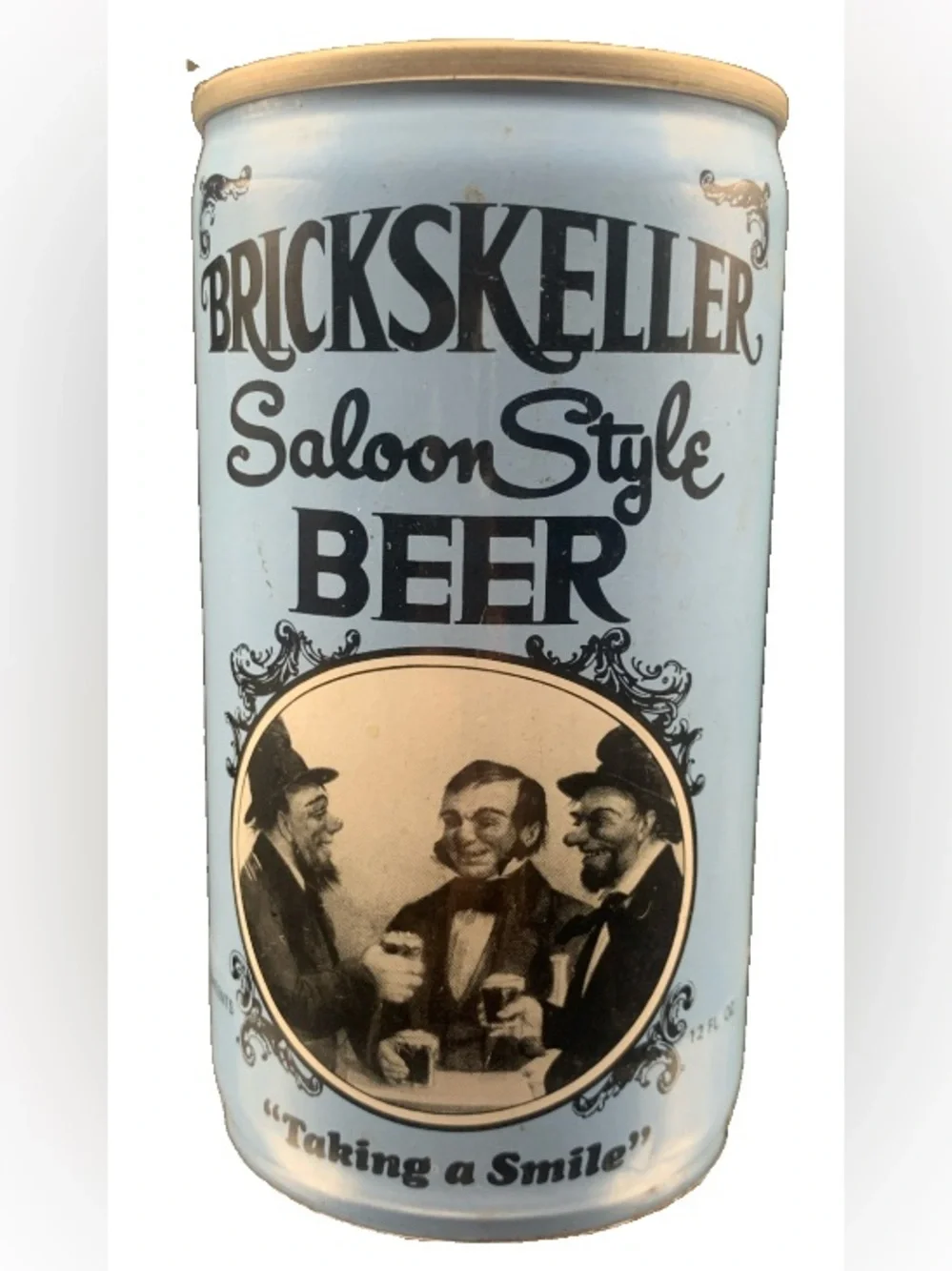 Vintage Beer Can Brickskeller Saloon Style Beer Taking A Smile Pull Tab Empty